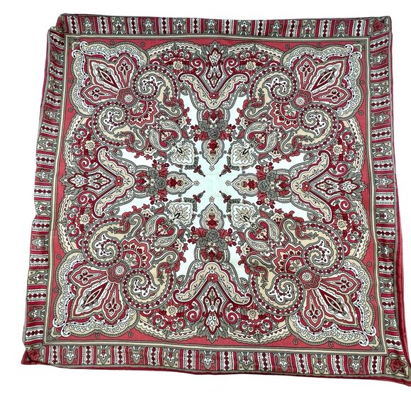 Pair Pottery Barn Euro Shams 24x24‎ Paisley Rich Rust/Cream/Taupe Linen Blend - Picture 5 of 9